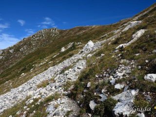 Il percorso con il alto a sinistra il taglio diretto verso la Punta dello Zucco