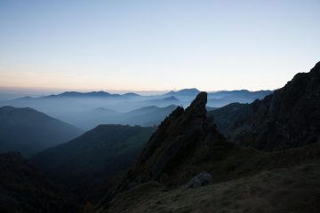 Tramonto, da qua si vede il rifugio salvin