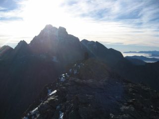 La cima e il Re da sfondo.