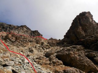 06 - zona del traverso a destra-est per uscire dal canalone