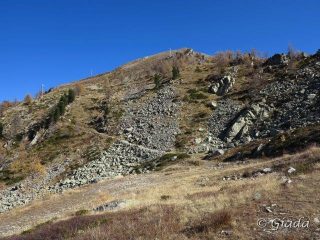 Al  Col de la Roubine con la discesa dalla Testa Mercera