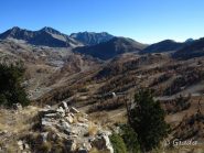 Vista dalla Tete de la Cabane verso Isola 2000 e il crinale percorso