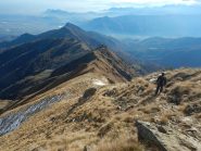 Inizio discesa e cresta percorsa