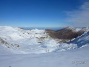Verso nord dal colle, laghetto Ratoira e Lago Biecai