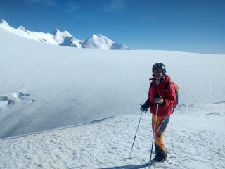 Andrea presso il colle del Breithorn