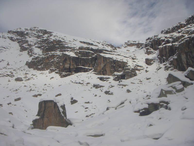 la T.Paiaire a sx, dritto il Piccolo Tovo col canale di salita