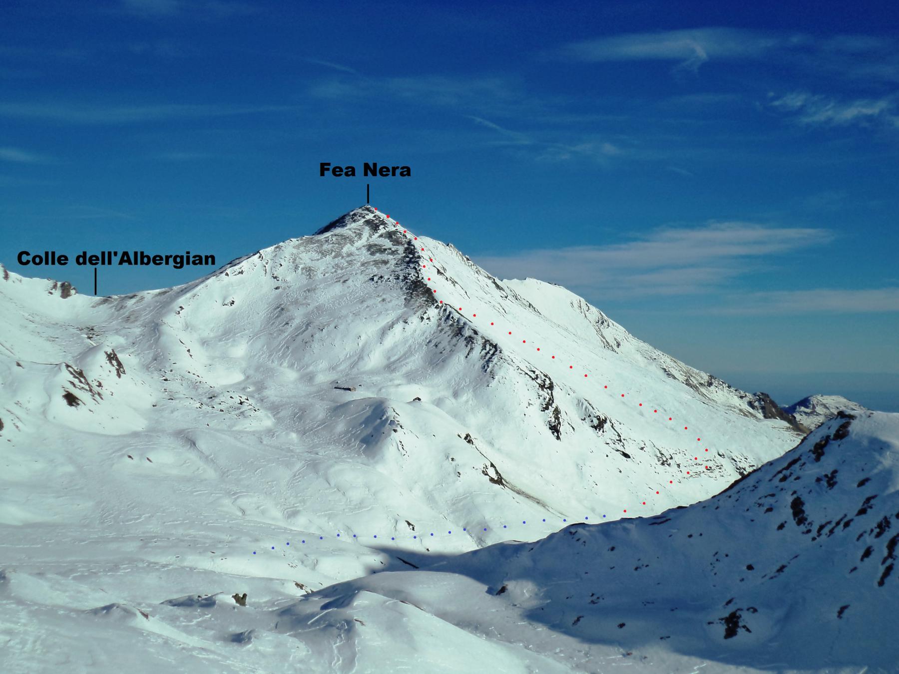 Itinerario visto dal colle del pis