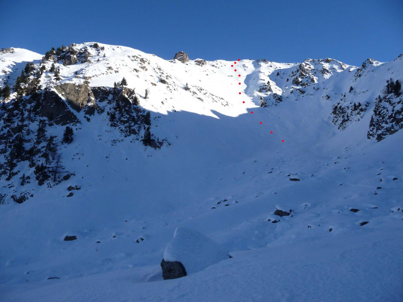 Testa di Cavias - il pendio SO