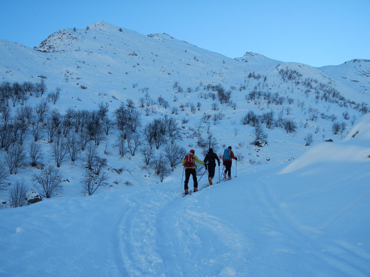 la risalita del vallone di Traversagn
