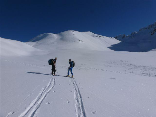 In  vista della cima con ultimo canale da salire