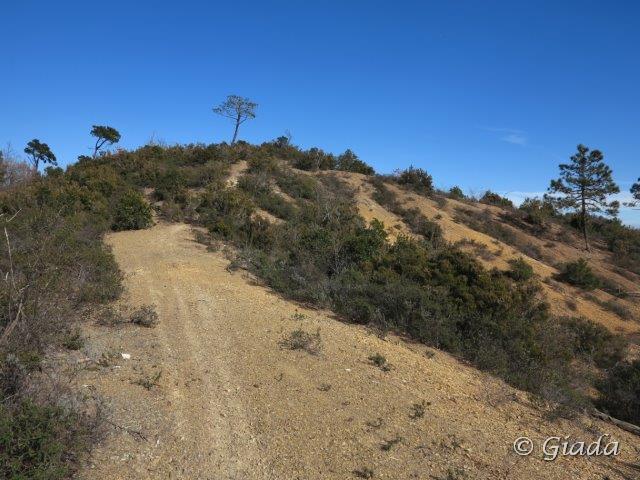 Il poggio con le terre rossicce sopra alla chiesetta di Santa Lucia