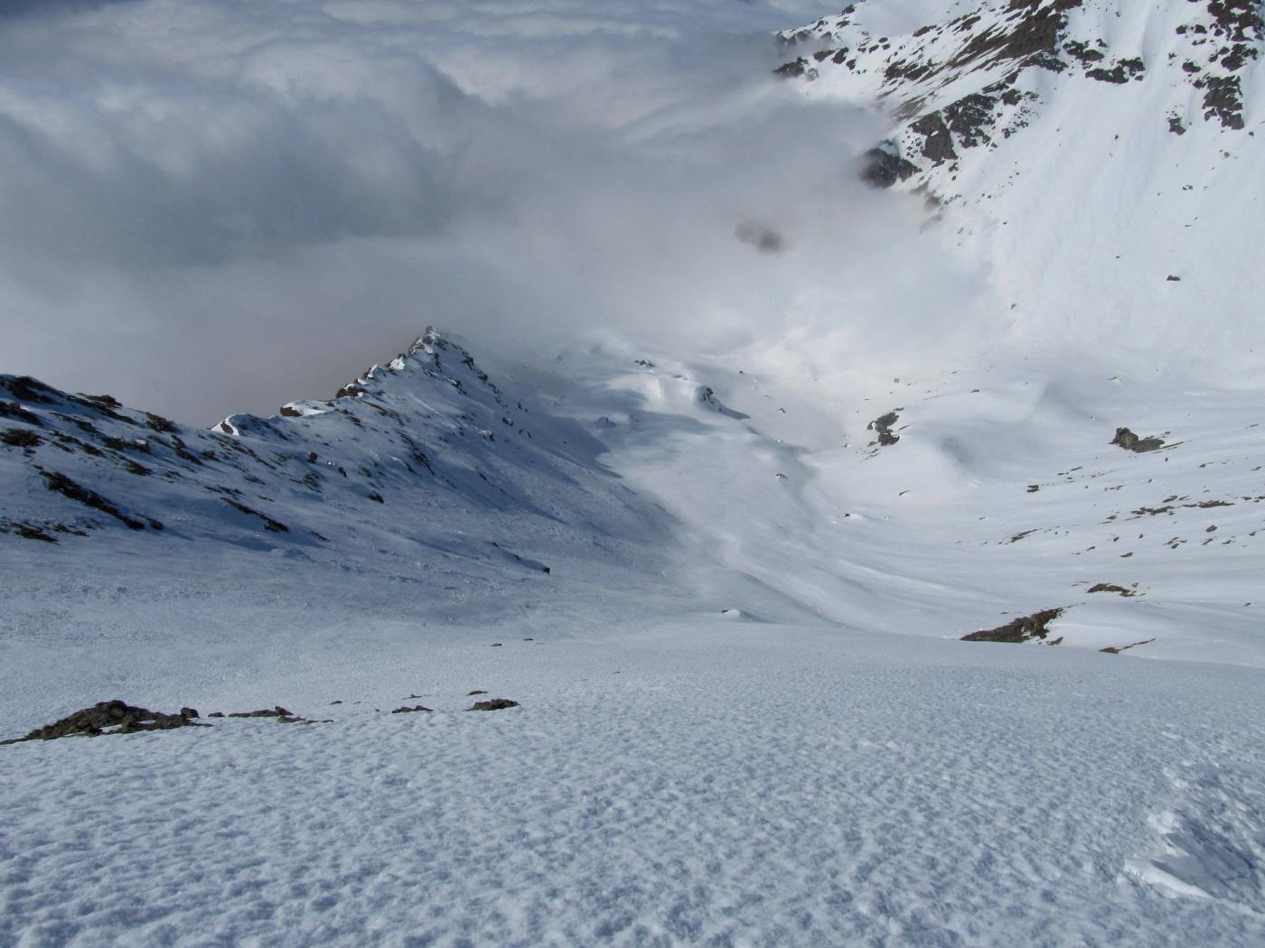 Il pendio di discesa.