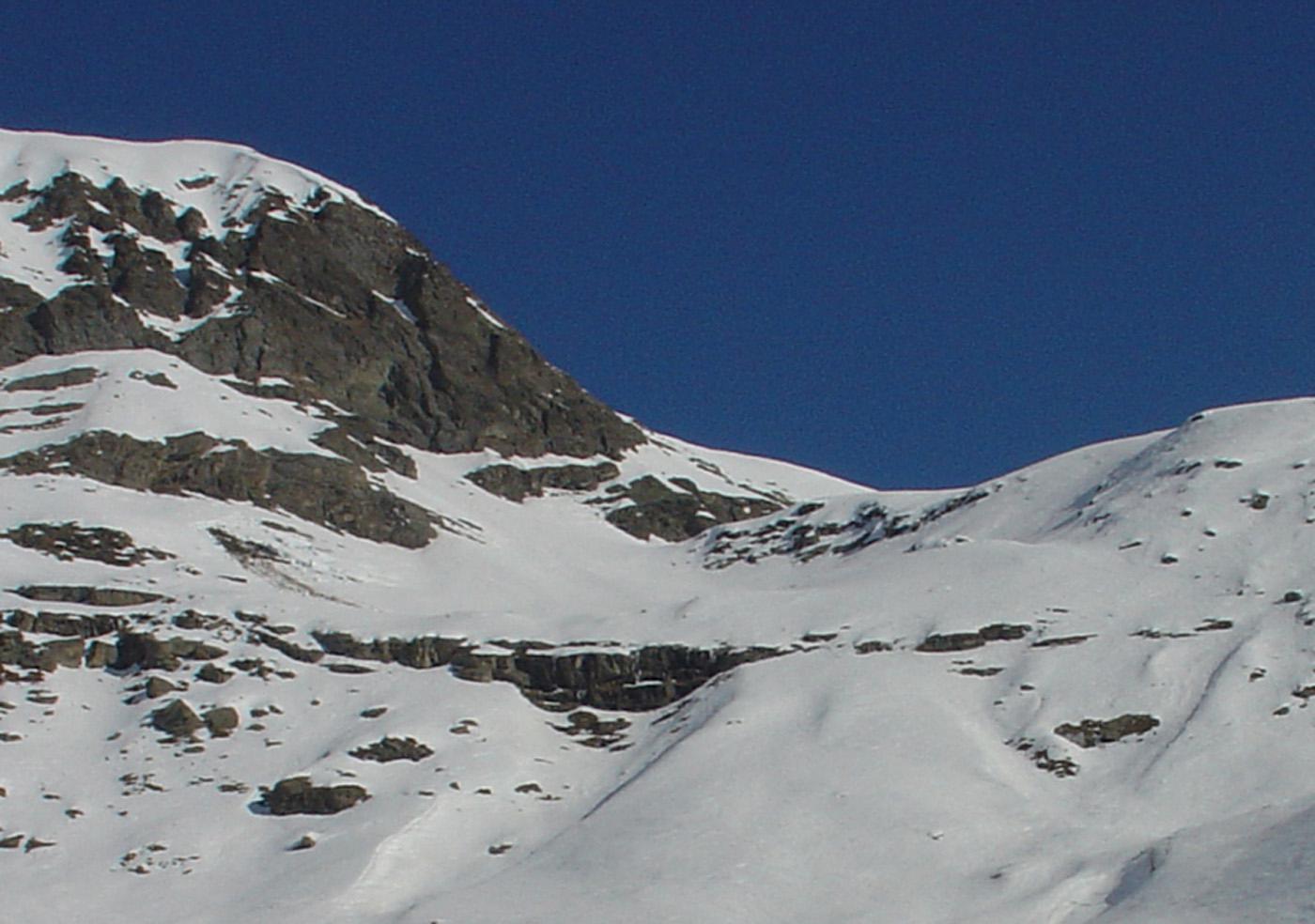 La cengia per il pendio finale
