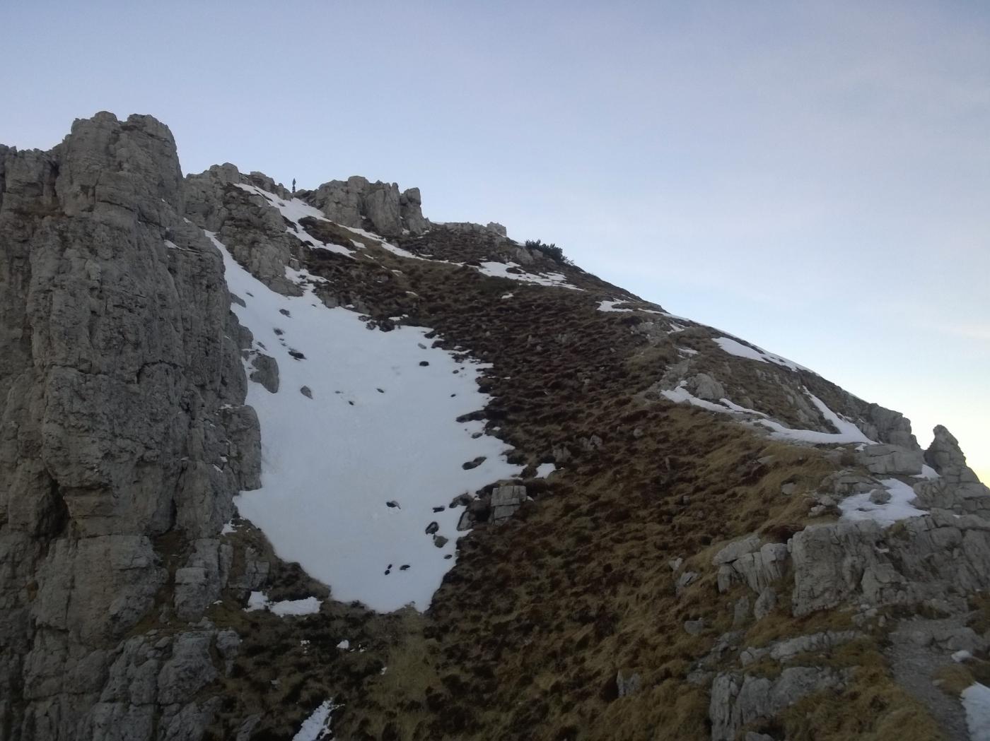La cresta vista dall'uscita del canale