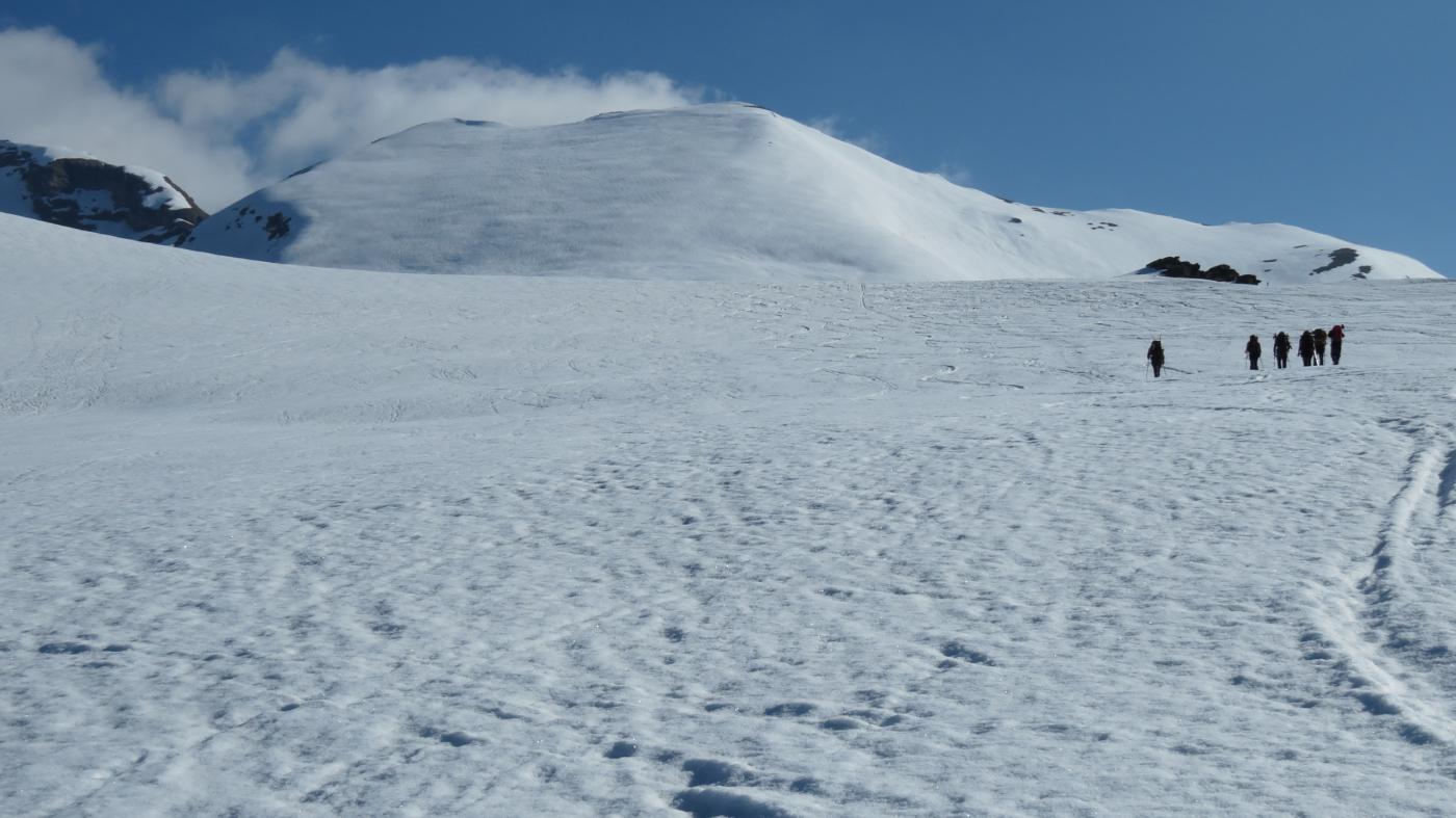 il bel pendio finale del Ruissas che risaliremo a breve