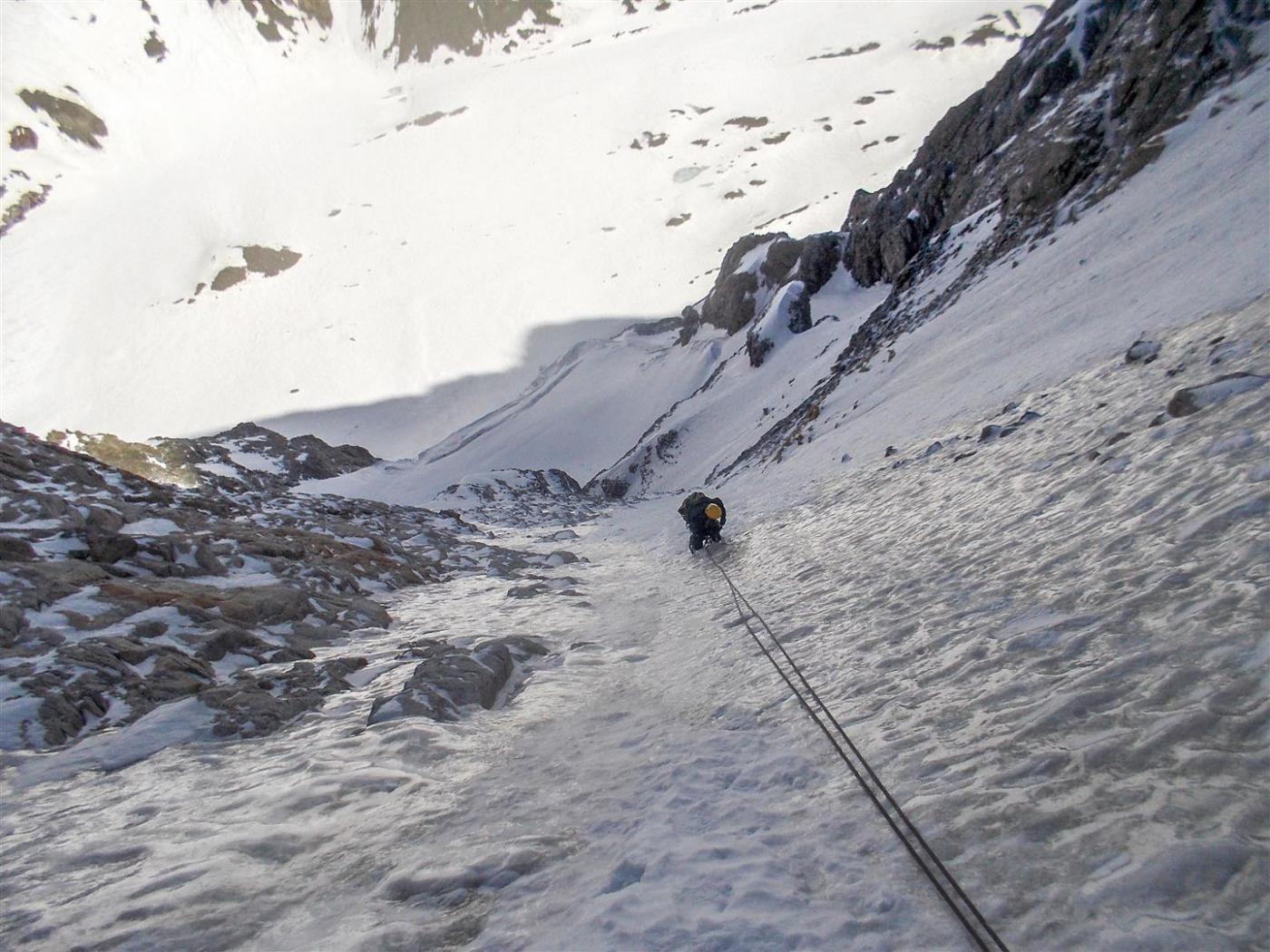 il tratto in ghiaccio appena prima del colle
