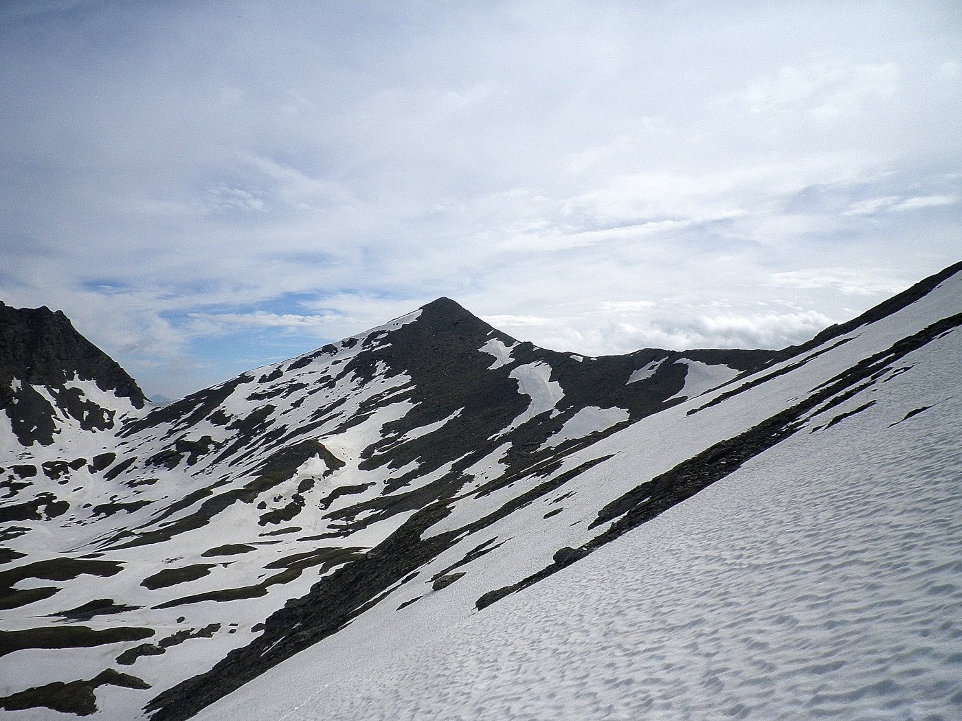 sul pendio Nord, con la Frappier dietro