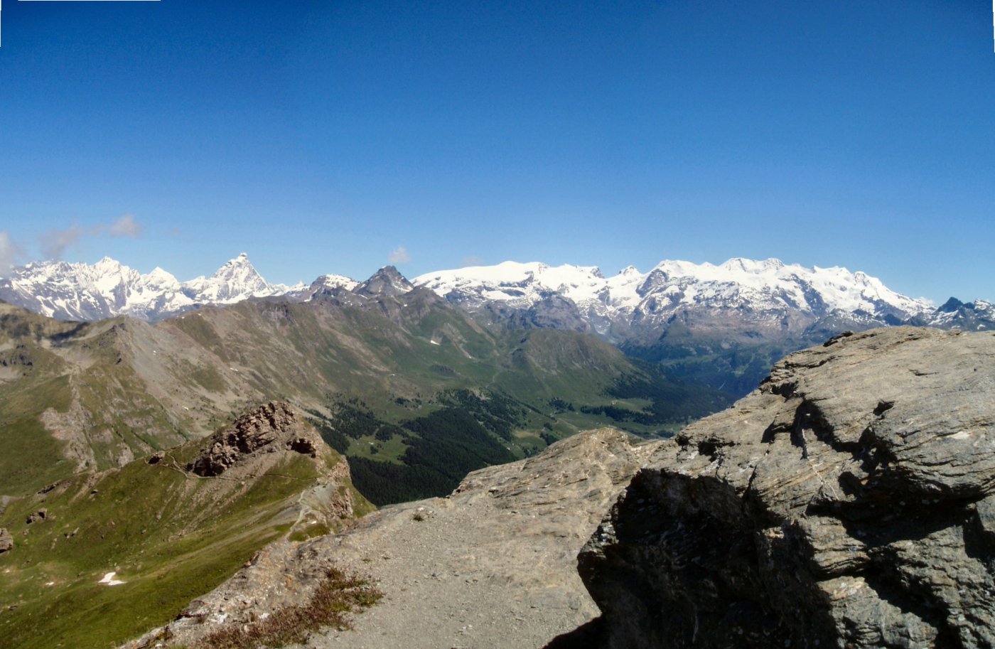 Panoramica dal Cervino al Rosa.