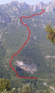 La traccia dell'avvicinamento con partenza dal P Terminal