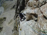 primo tiro in traverso 5c esposto ma spittato bene