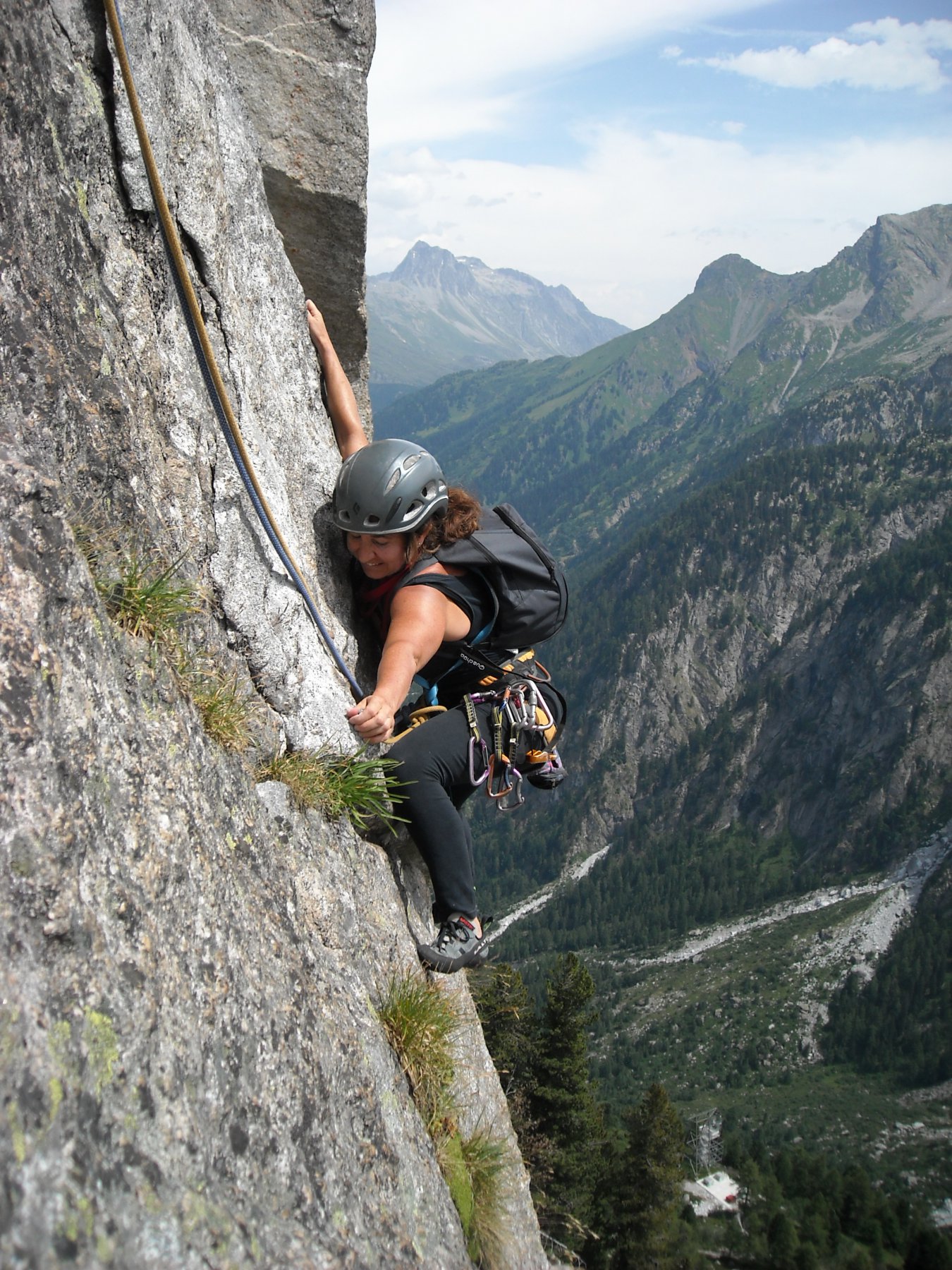 Supermogliera sul traverso del secondo tiro.