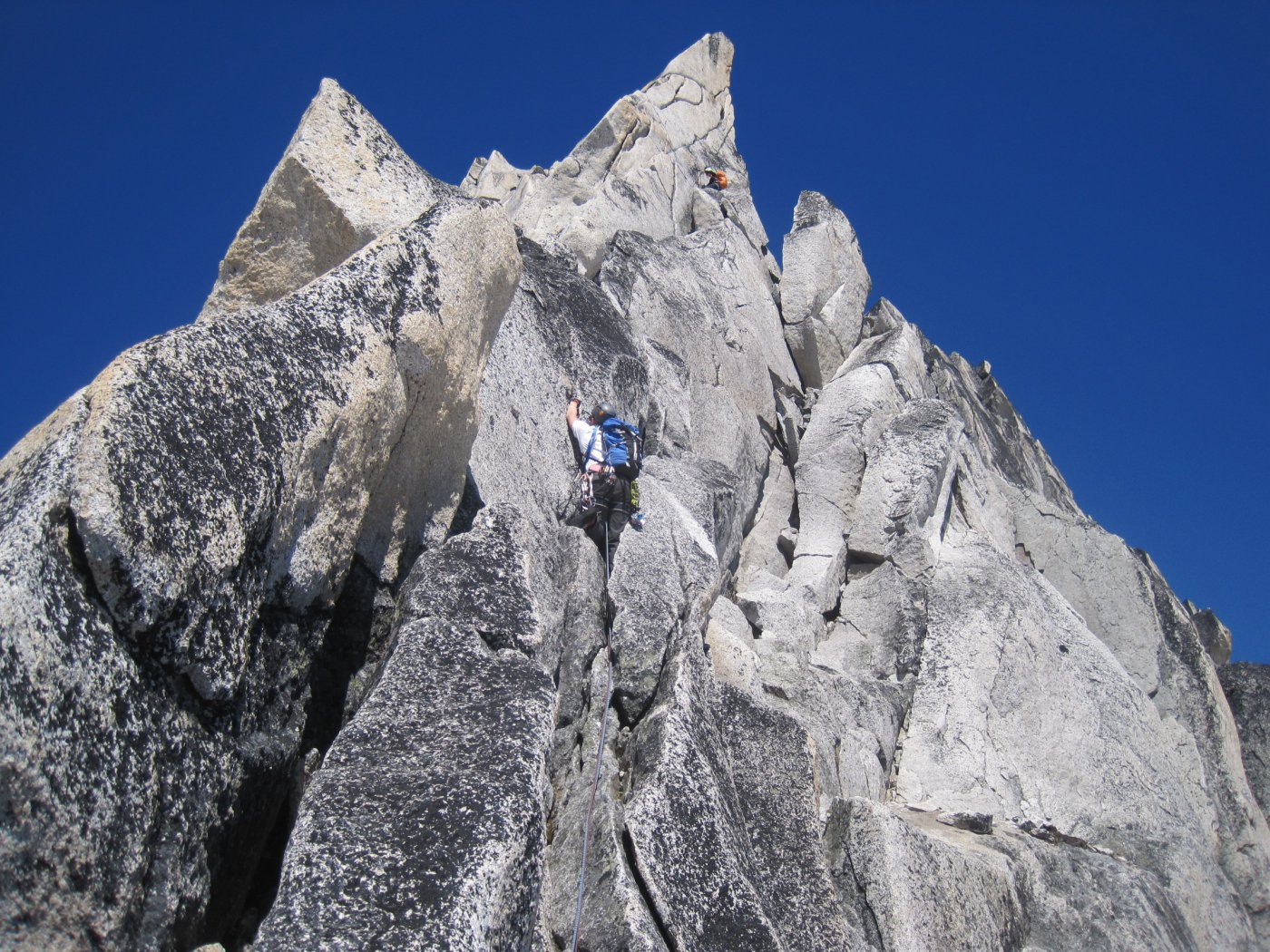 Kain Route on Bugaboo Spire (1916; 5.6; no protections)