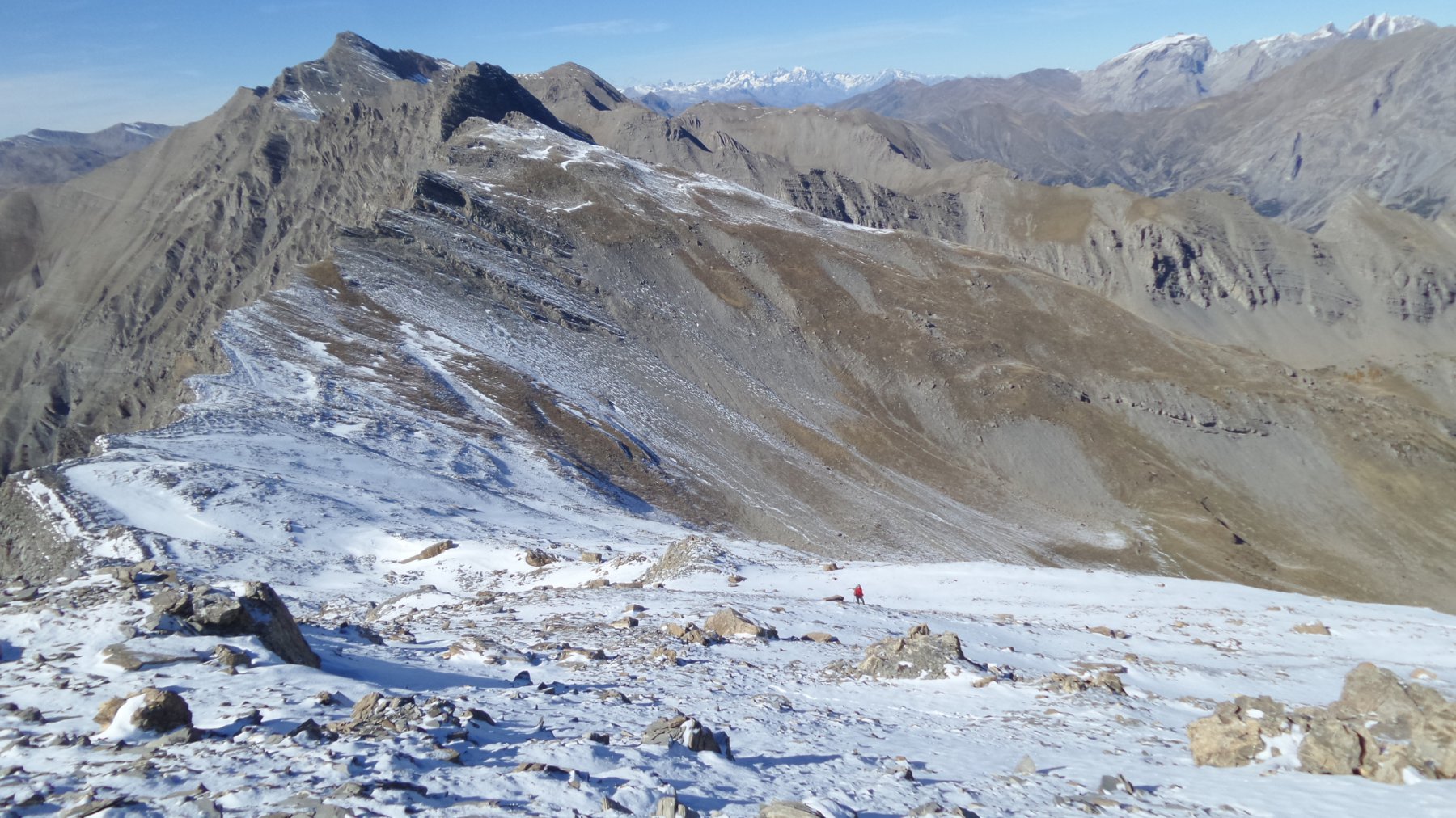 la parte alta della via di salita alla cima