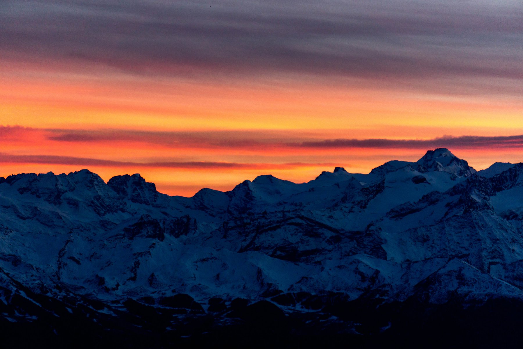 tramonto sul gran paradiso