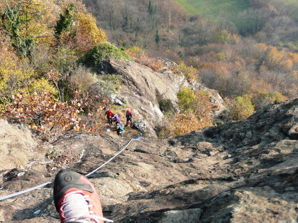In sosta alla Normale, ben visibile L3 dello Sperone del Grande Ritorno