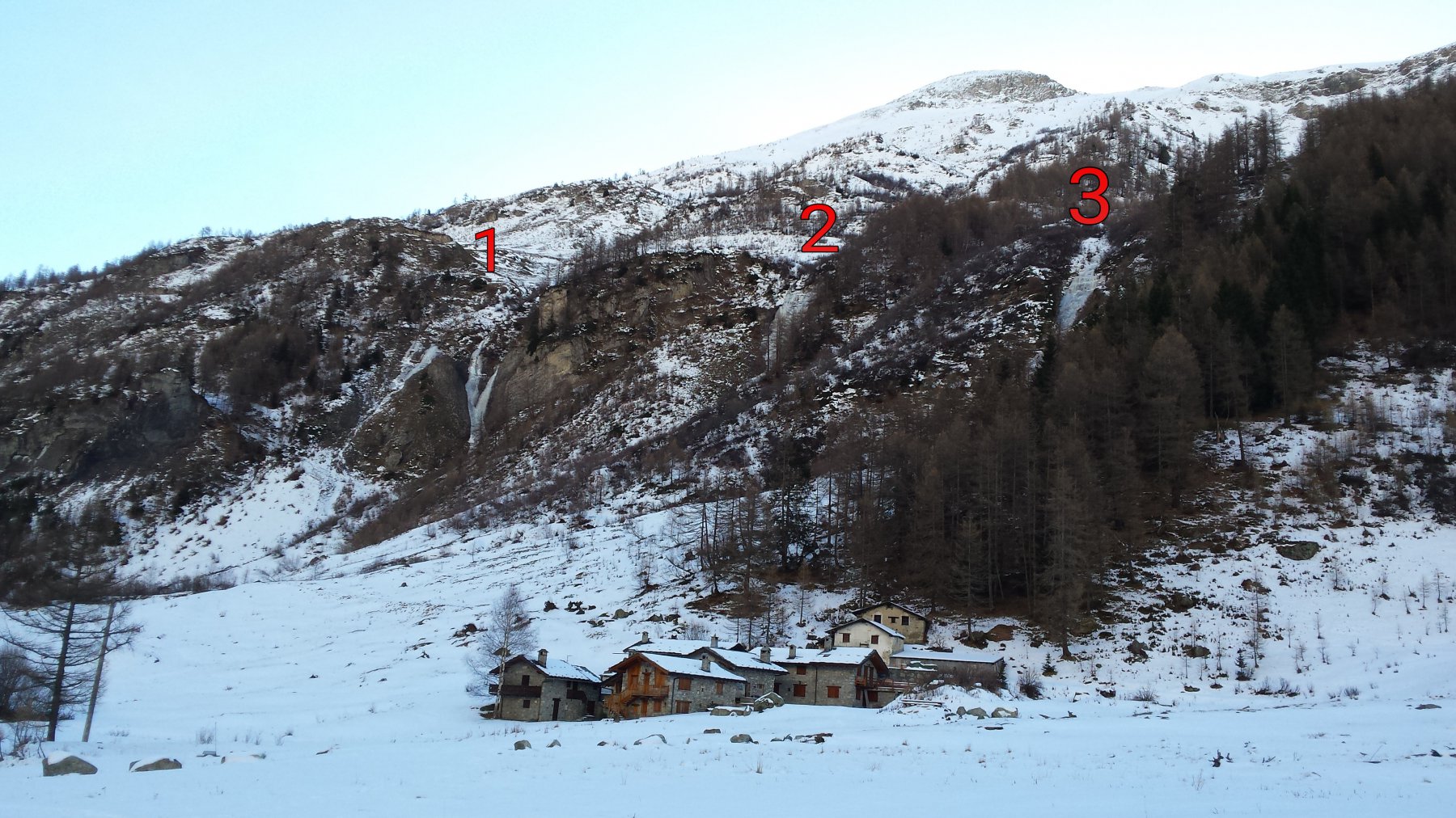 1= cascata a Y   2=Mayencet   3=Tapa Ice