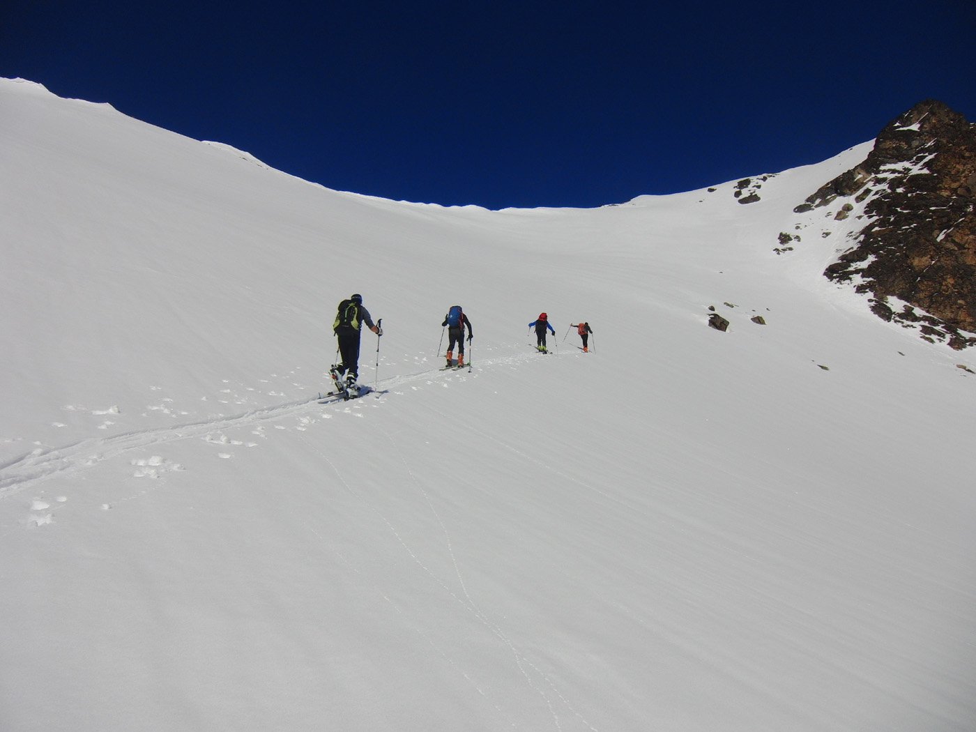 Sul pendio verso il Pas du Rocher Blanc