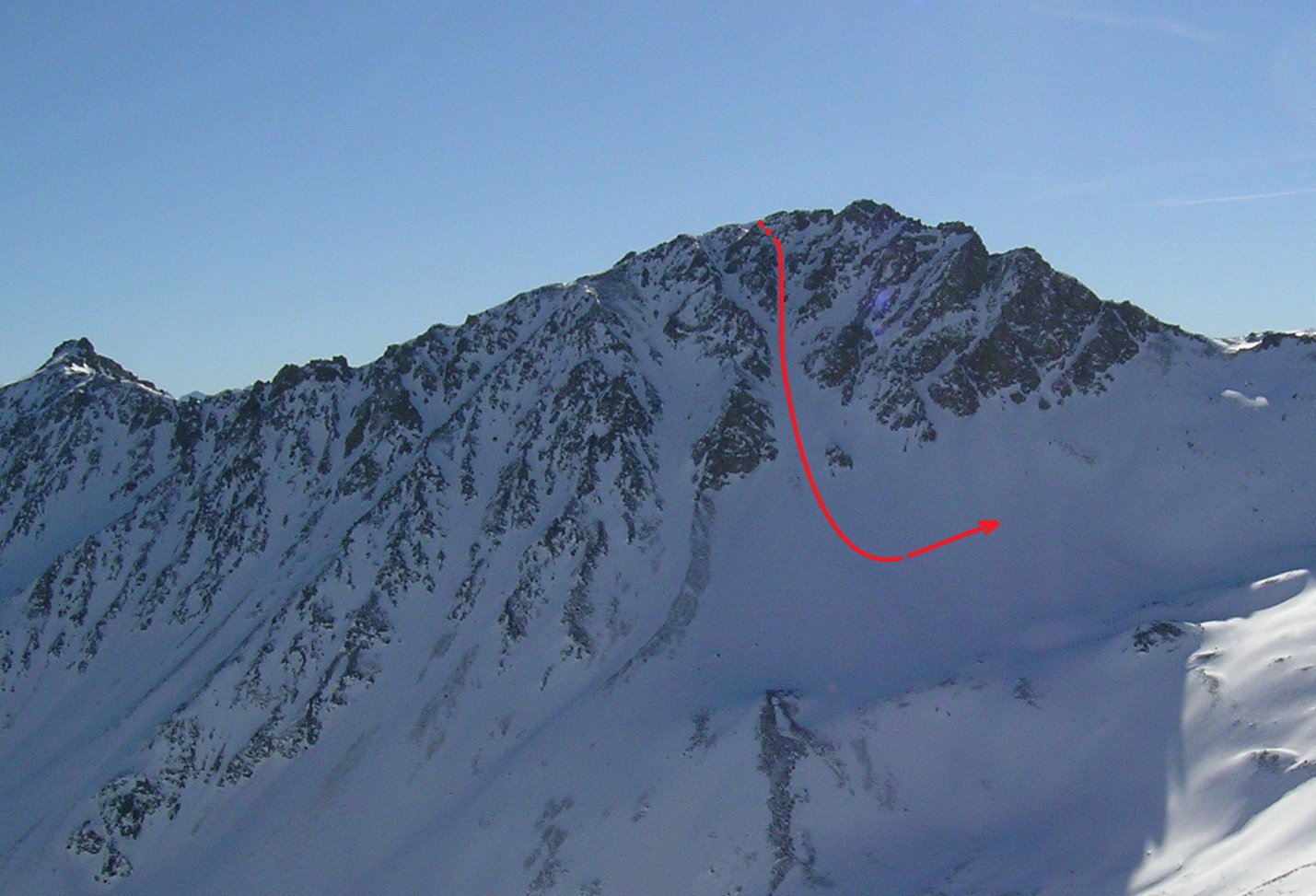 Couloir N visto dal M. Labiez