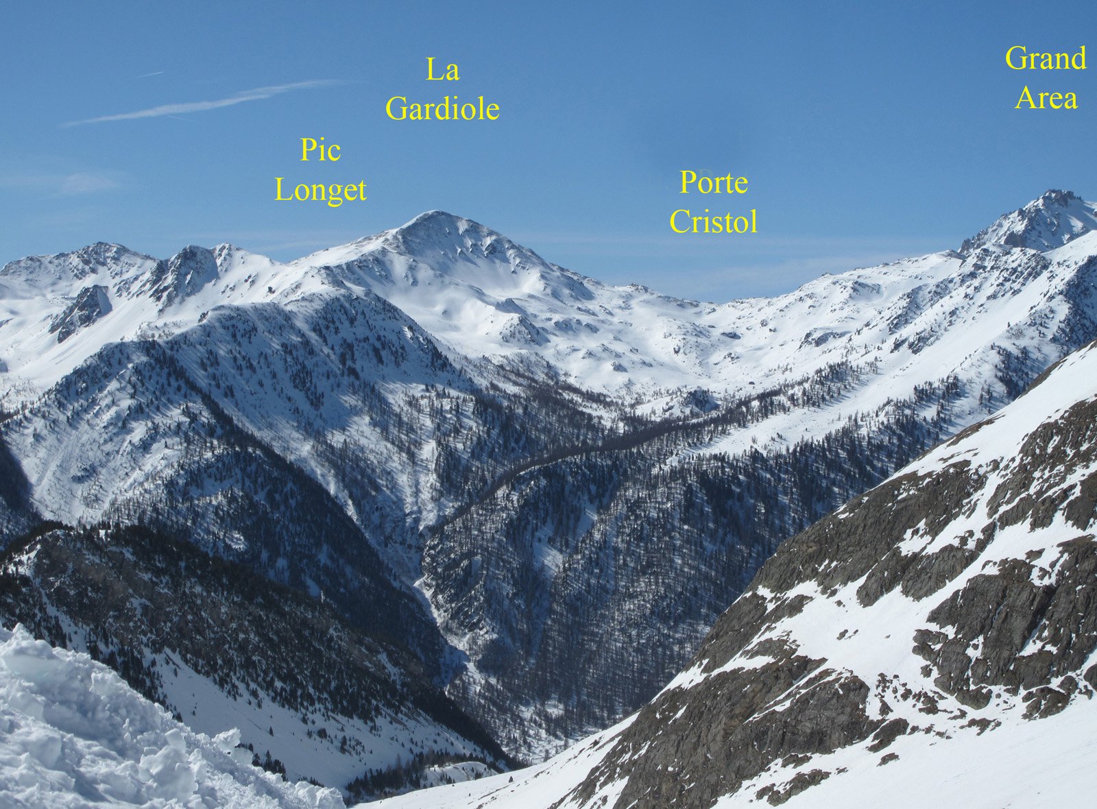 Il vallone del Cristol visto dalla Sommet rond la settimana scorsa