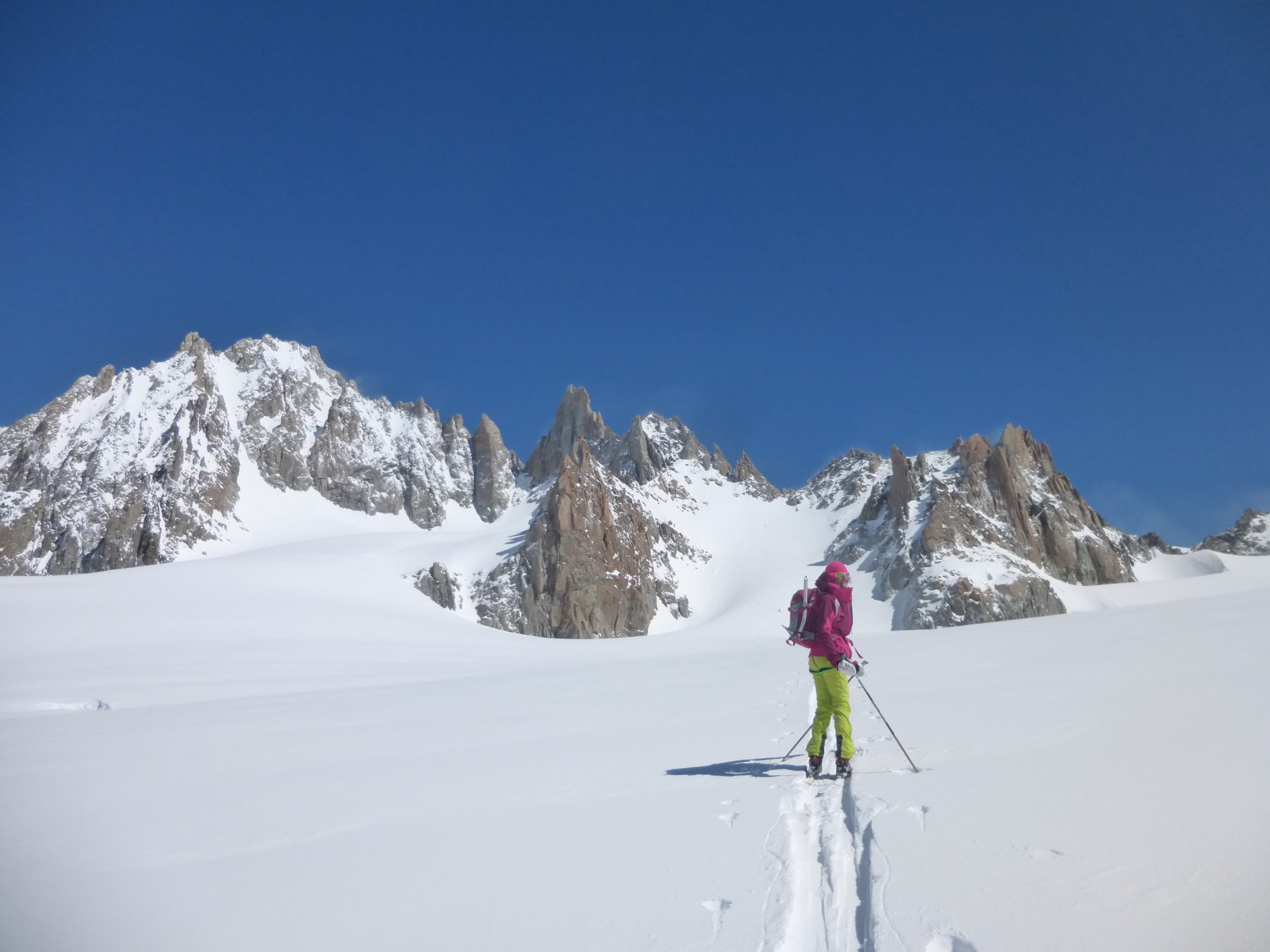sul ghiacciaio du Tour, l'Aiguille du Tour sullo sfondo….