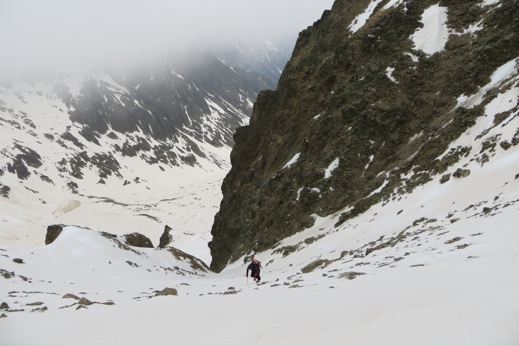 l'uscita del couloir N dell'Autaret Centrale e Occidentale