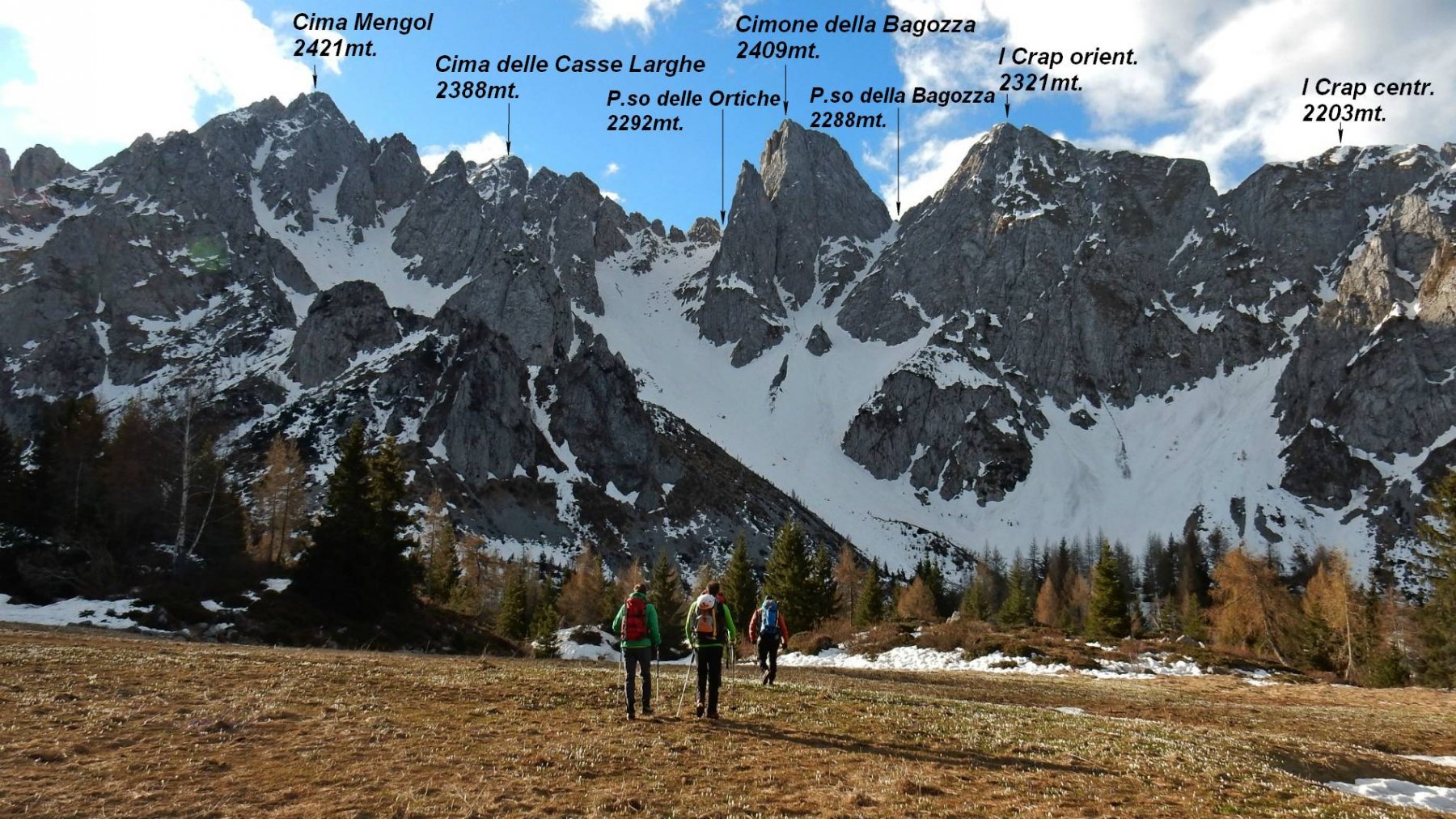 Avvicinamento dalla Piana dei Campelli.