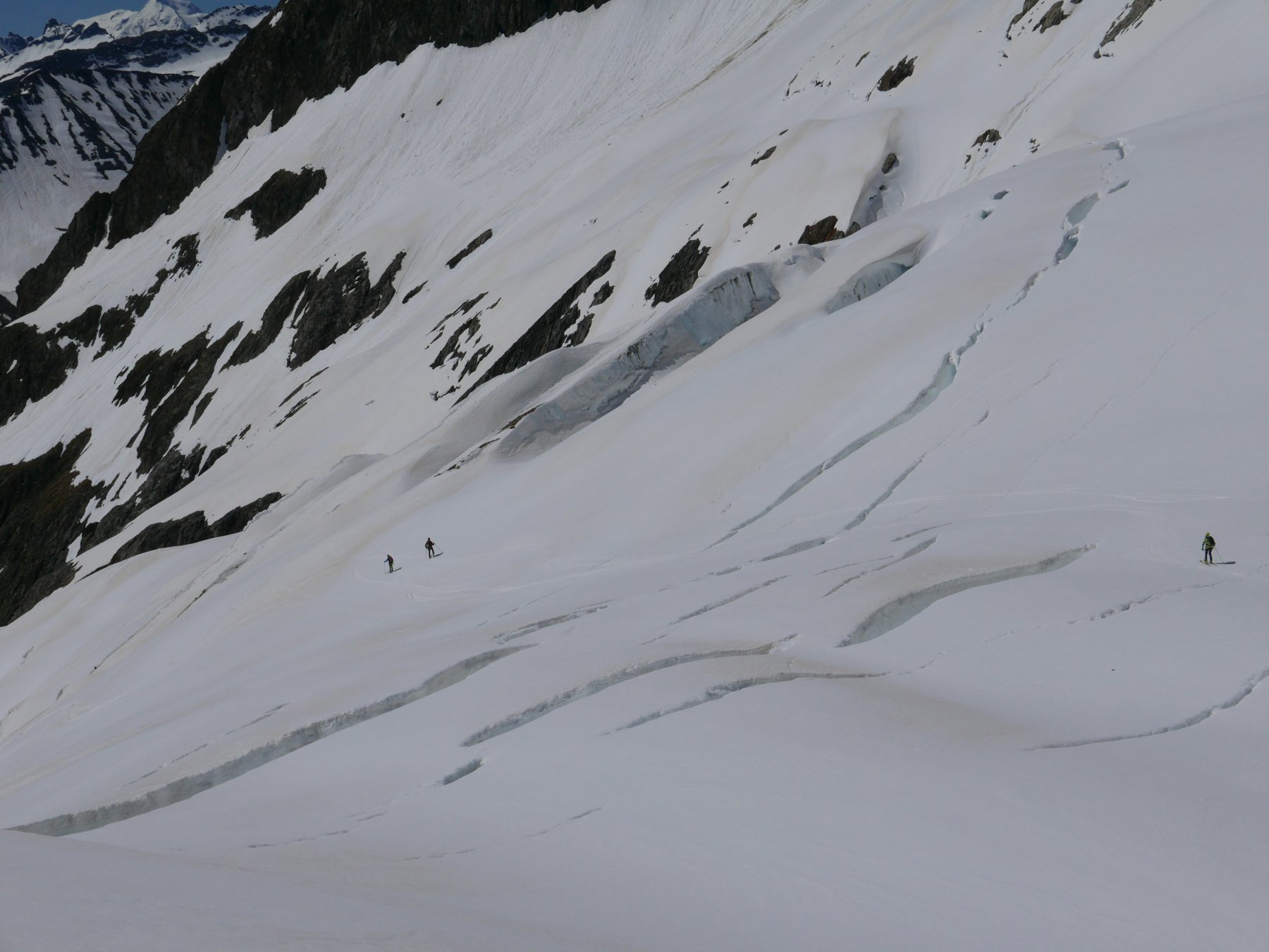 sciata su ghiacciaio