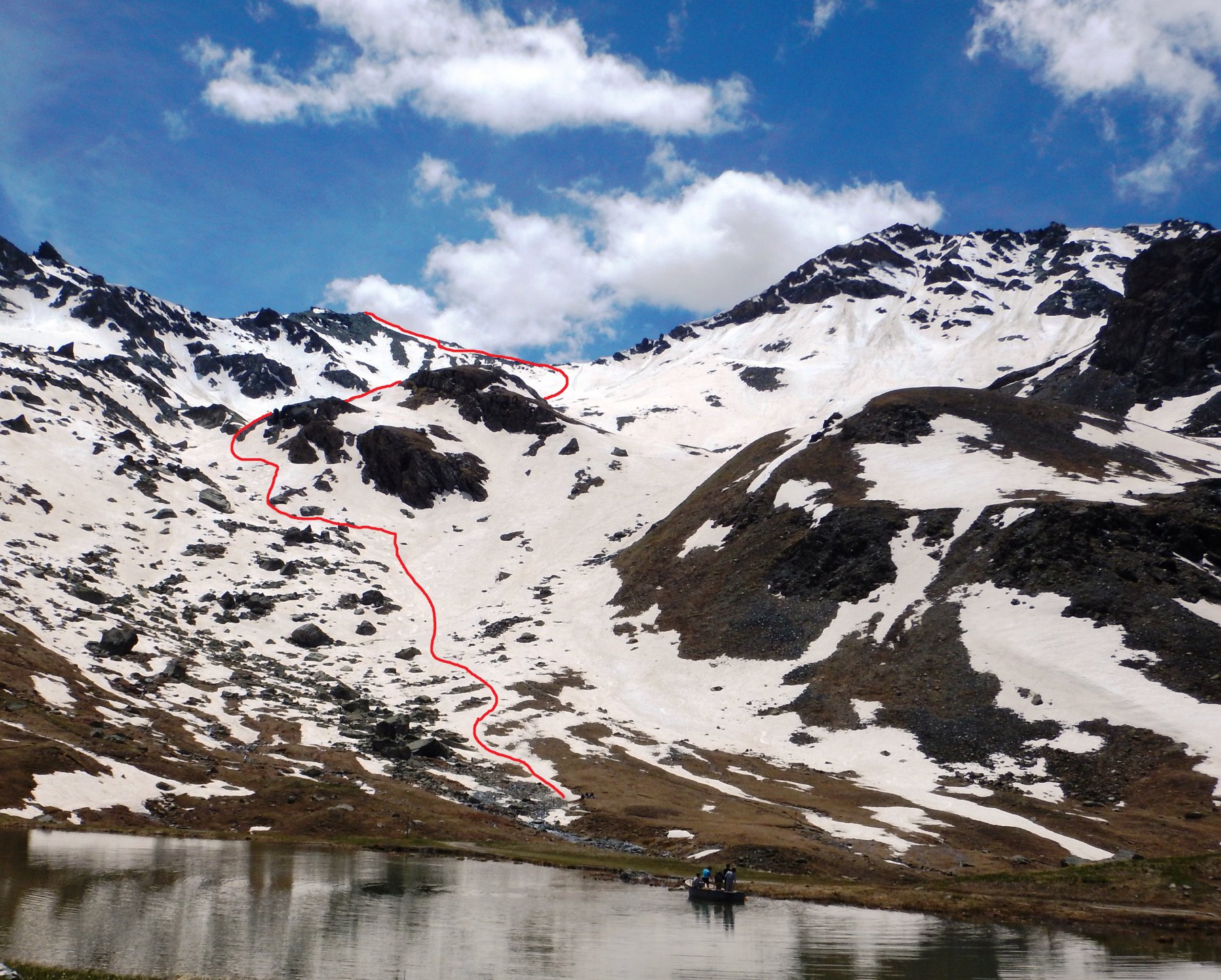 Salita e discesa dalla Petite Tète Noire al lac de la Blanche