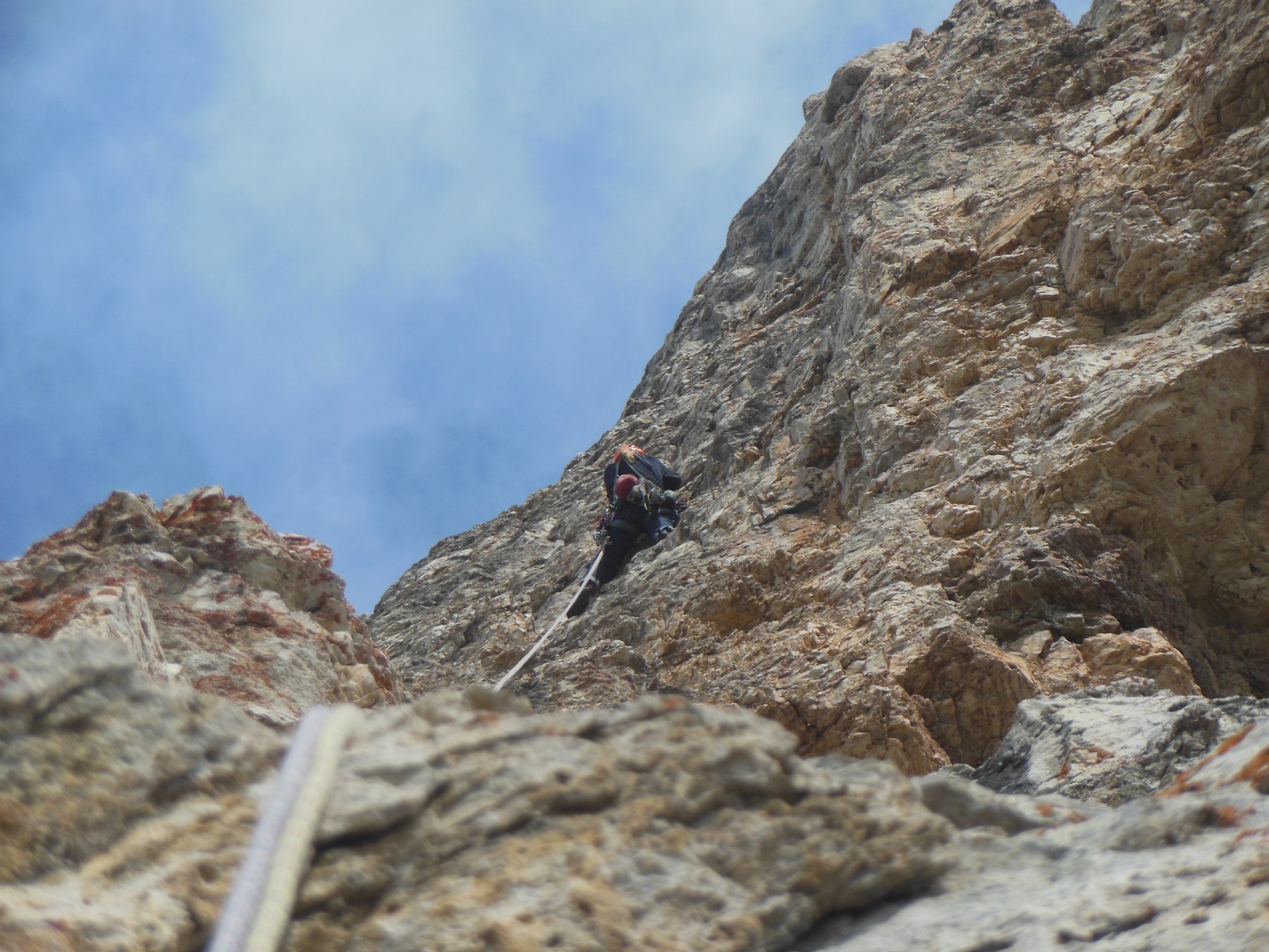 Verso la cresta di congiunzione con la via Maria