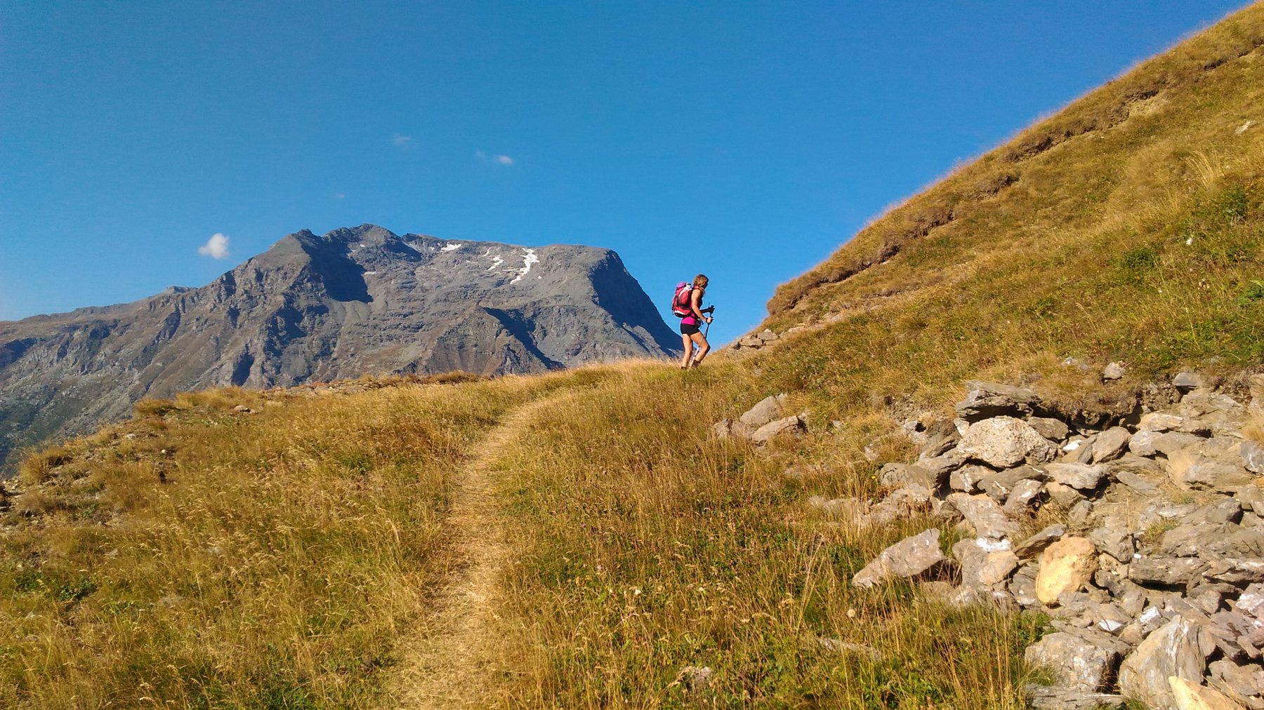 salendo verso il Baraccone, scorcio sul Giusalet