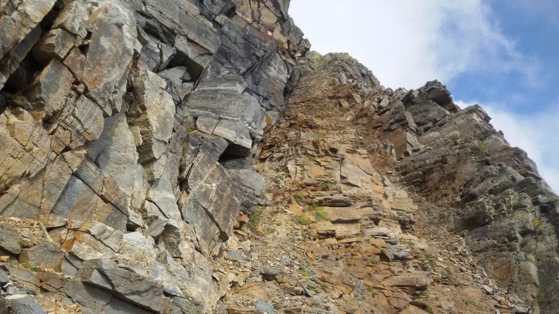 Canalino E, visibile la parte rocciosa finale