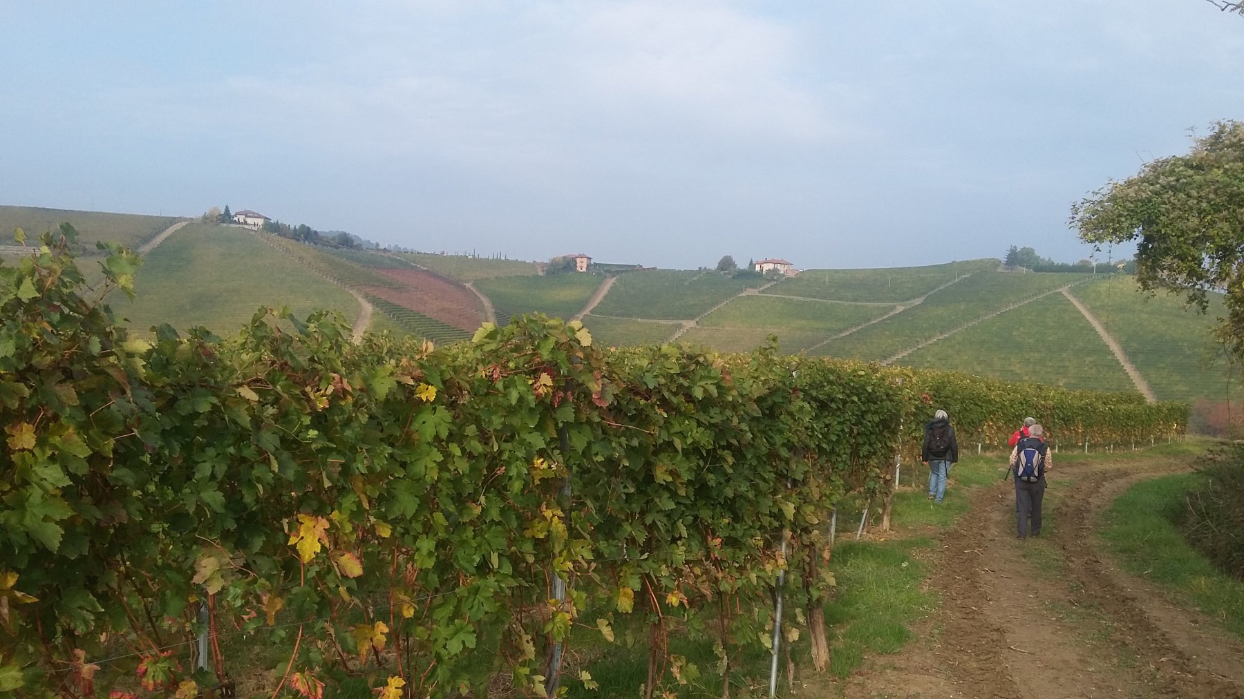 partenza con cielo grigetto