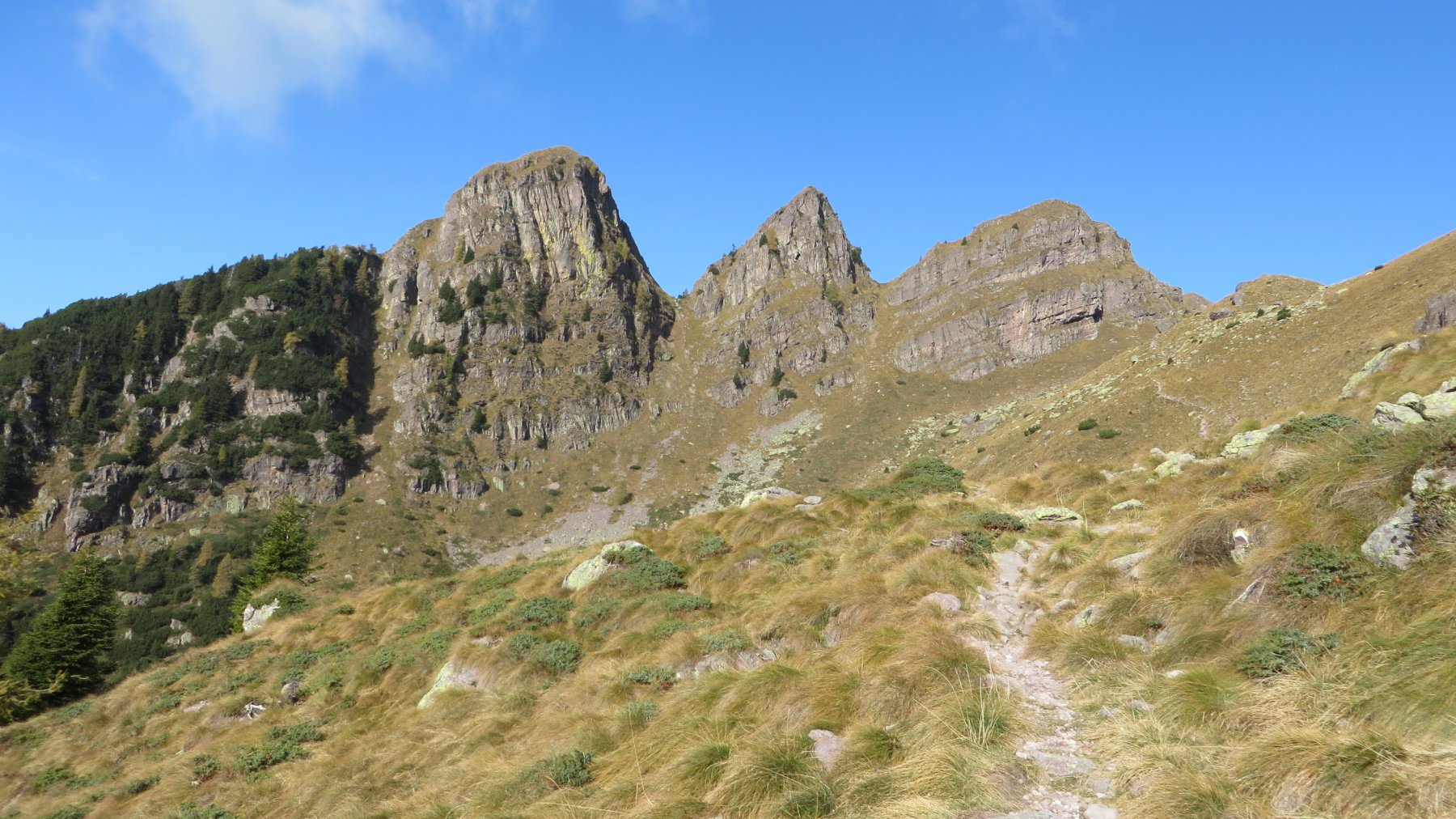 tre pizzi, quello a destra quello salito