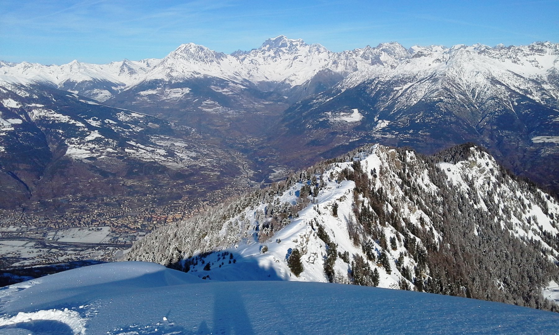 l'itinerario visto dalla cima