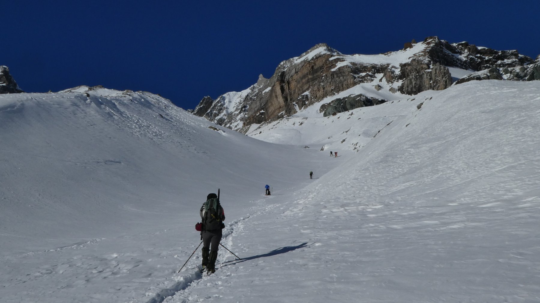 iniziando a risalire il secondo canale (quello posto tra le due morene)