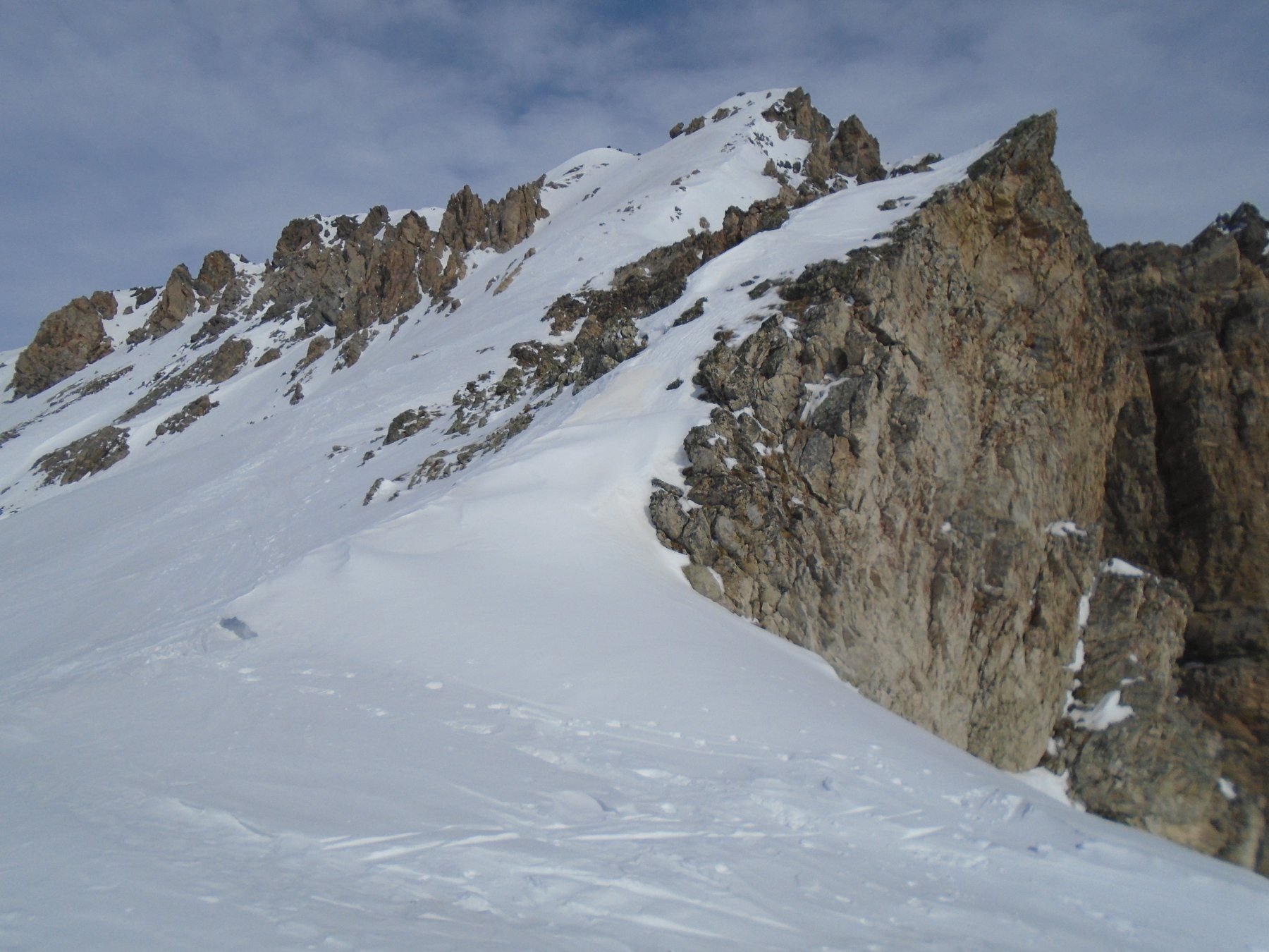Passo Vanclava, all'uscita del canale di salita dalla Valle Maira 