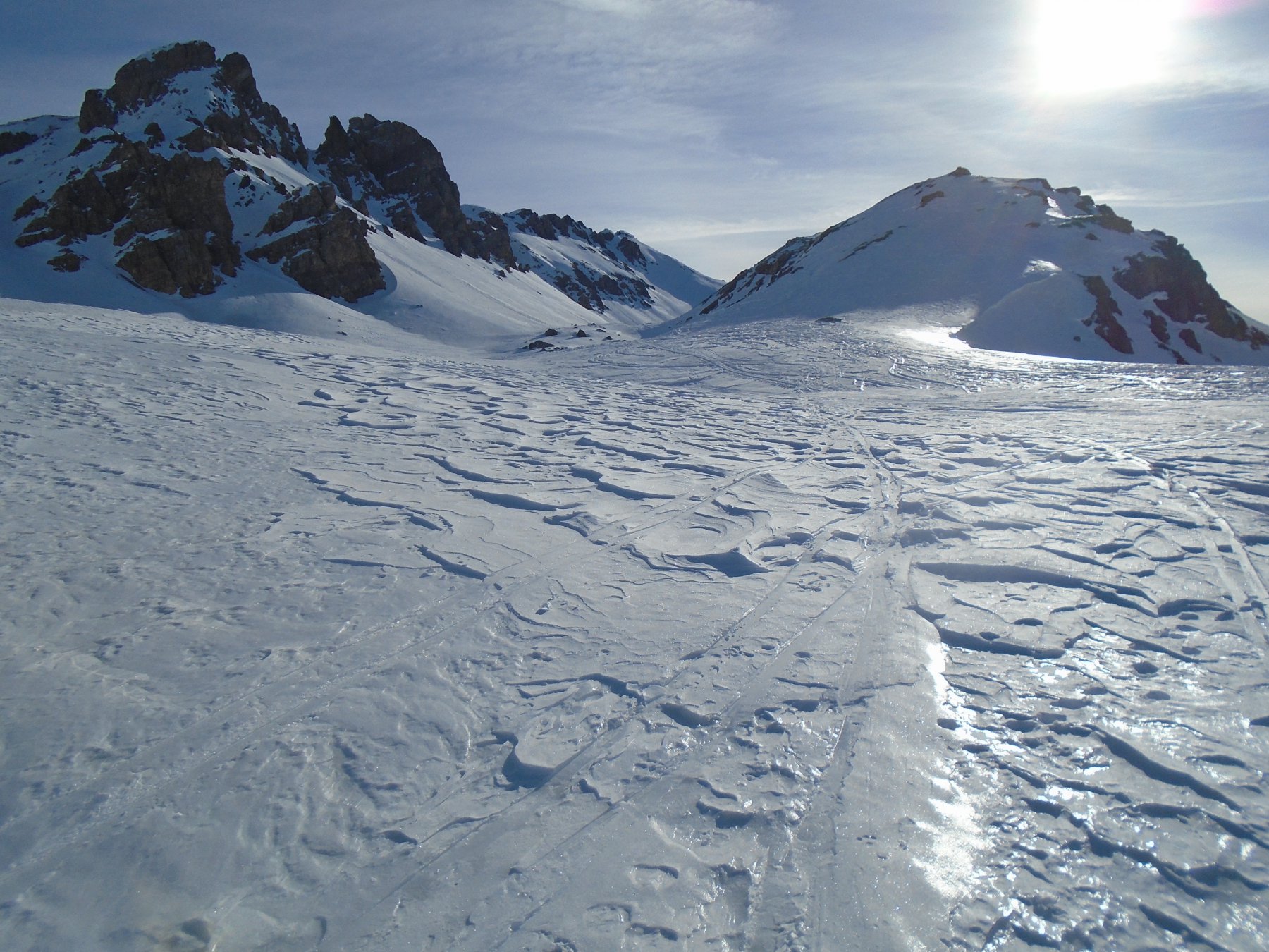 Entrando nel vallonetto verso il Vanclava