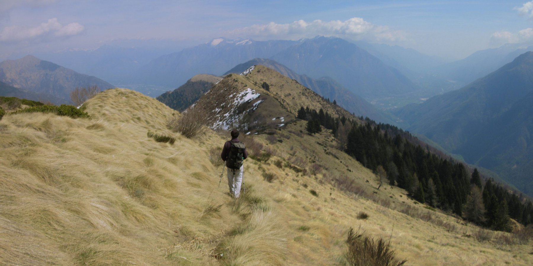 La cresta da percorre per arrivare al Rifugio