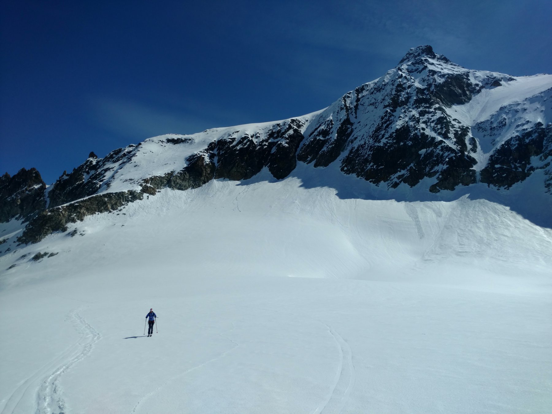 Sul ghiacciaio in risalita