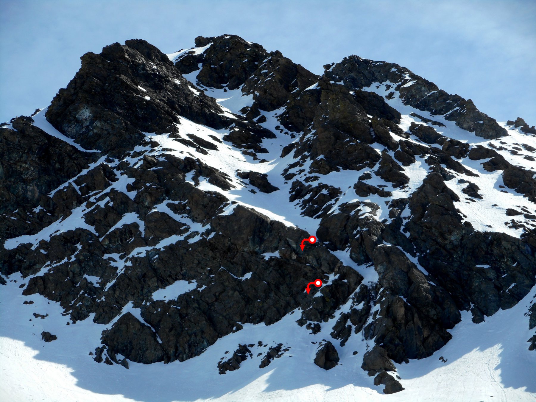 Canale e posizione delle 2 calate attrezzate 